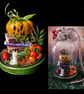 Pumpkin Scene in Hanging Glass Dome  - Image 1