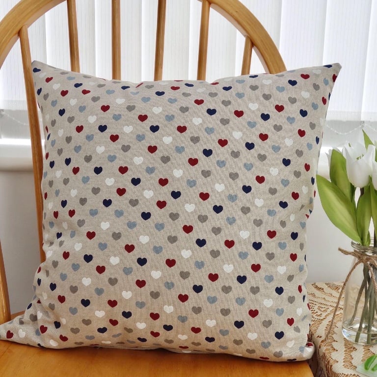 Cushion with Pad: Hearts Throw Pillow 17" (43cm) 