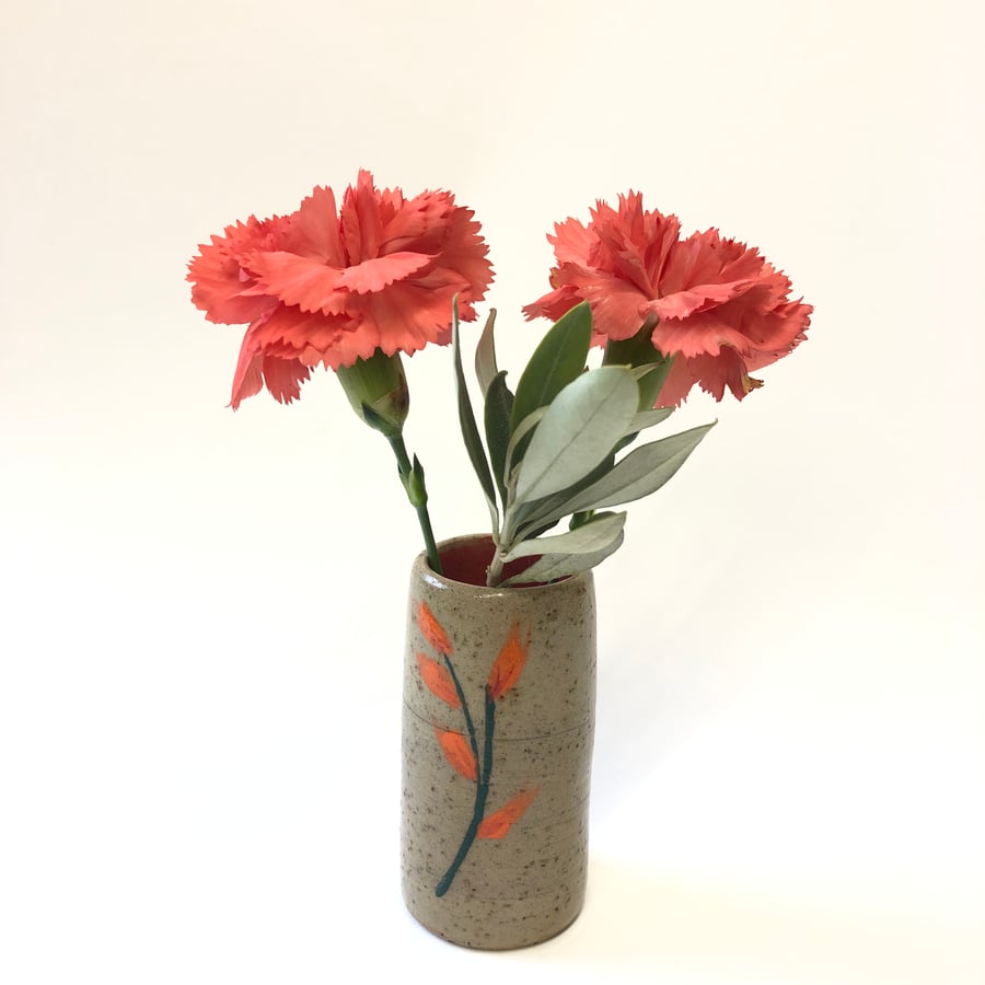 FLORAL BUD VASE IN CERAMIC STONEWARE