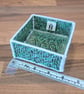 Container for small desk items - green and black fill with geometric motif - Image 3