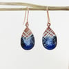 Enamel and Textured Copper Dangle Earrings