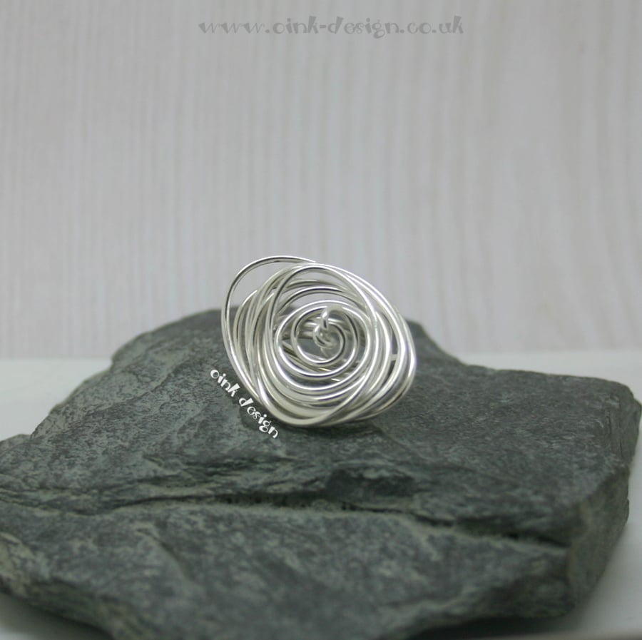 Sterling silver statement ring size N