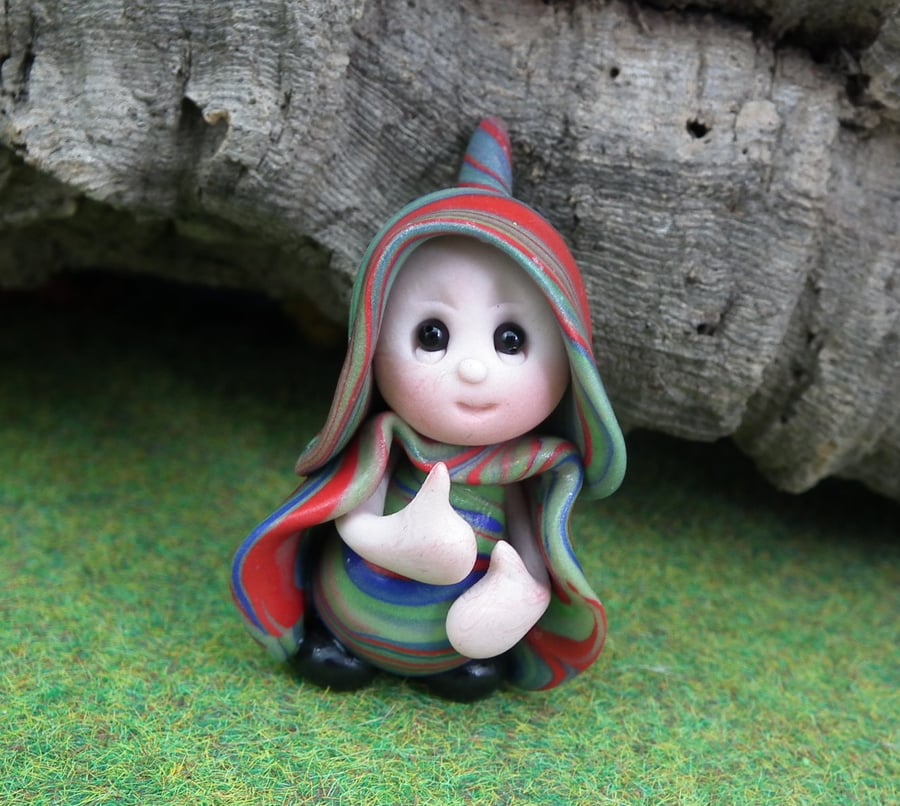Optimistic Gnome Maiden 'Ada' 1.5" OOAK Sculpt by Ann Galvin