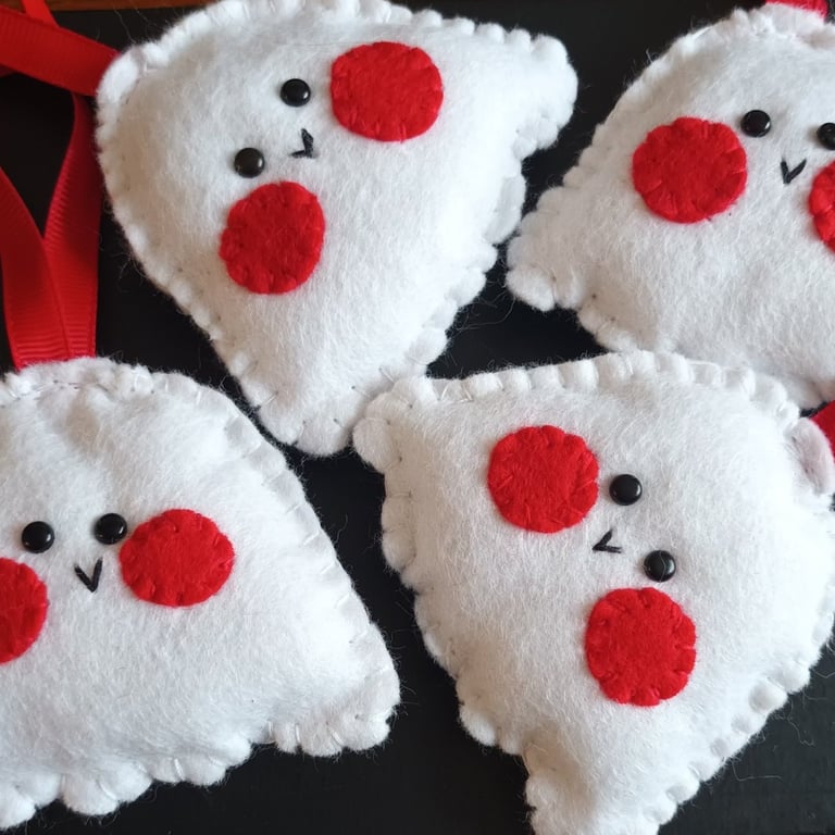 Halloween cute ghost hanging decoration hand sewn in wool blend felt