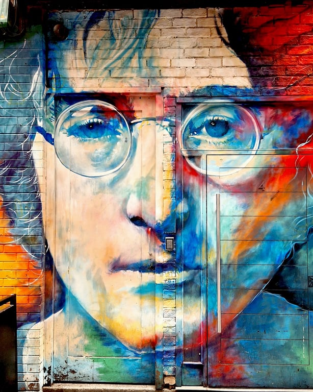 Photo Manipulation of John Lennon Mural, Liverpool