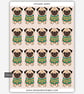 Funny Vinyl Sticker Sheet For Adults - Cute Pug Dog
