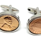 1964 Lincoln Cent  61st birthday Cufflinks - Original 1964 Lincoln Cent SLV