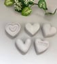 Set of 5 Grey Heart Fragrance Stones – Handmade Aroma Stones