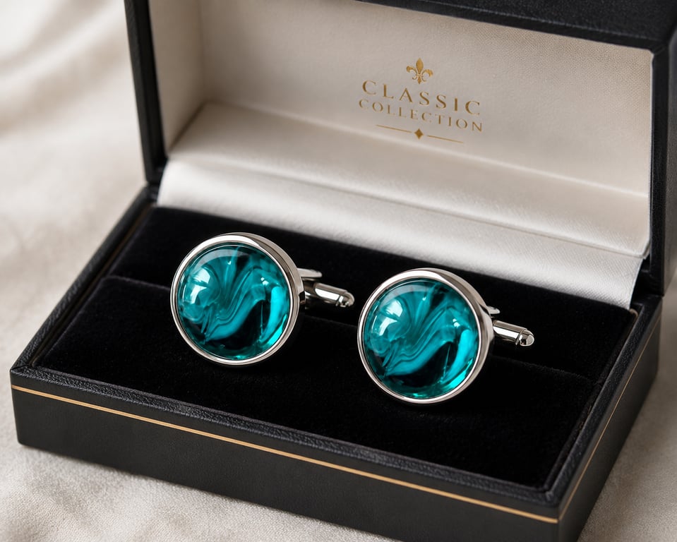 Stainless Steel Memorial Cufflinks with Ashes