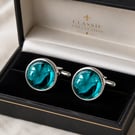 Stainless Steel Memorial Cufflinks with Ashes