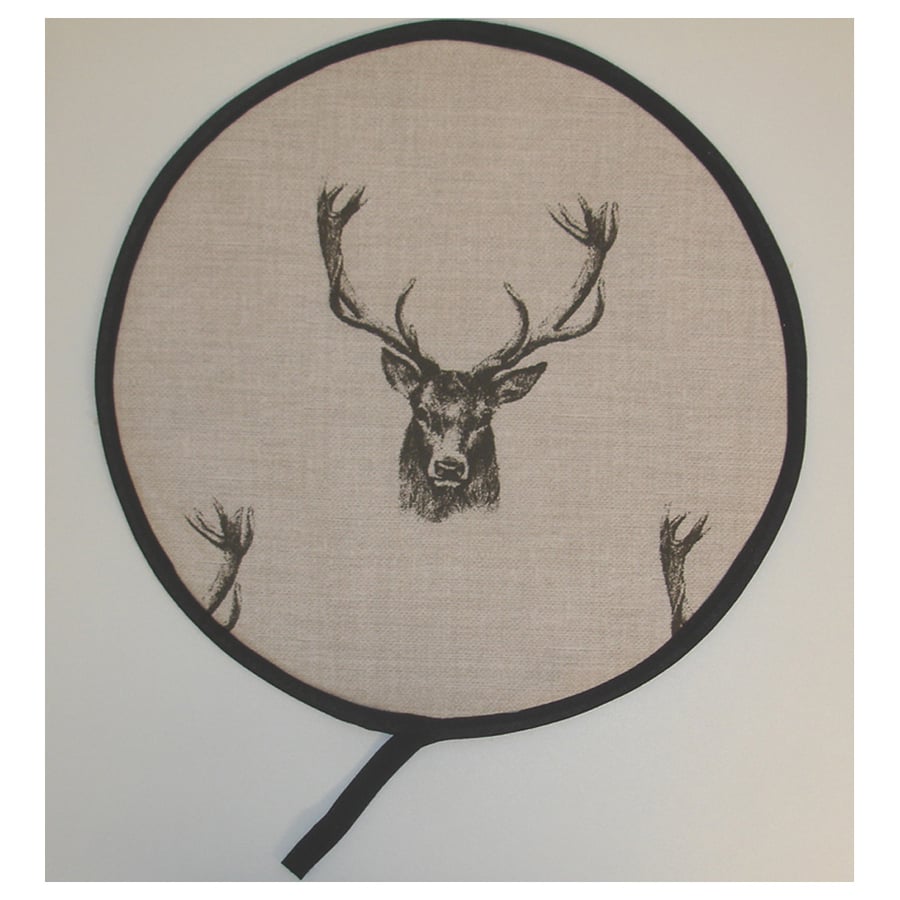 Grey Stags Aga Hob Lid Mat Pad Hat Round Cover Surface Stag Deer