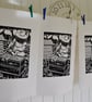 The Beekeeper - Handmade - Limited Edition Lino Print. - Image 3