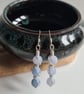 Handmade 925 Silver & Light Blue Crackled Agate Drop Dangle Earrings Gift Boxed  - Image 4
