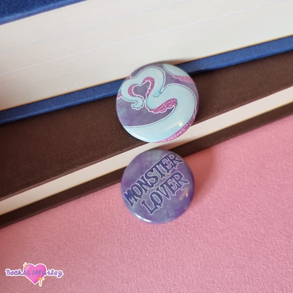 Monster Lover Button Badge Pair - Button Badges - Accessories