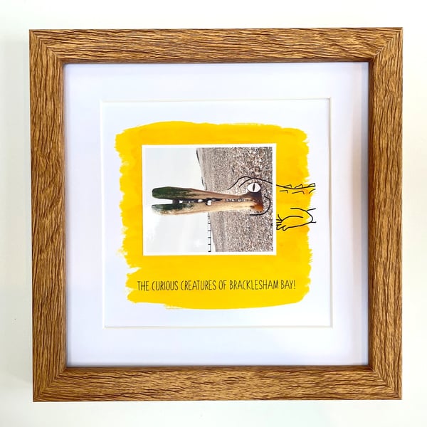 Croc; framed image, mounted and printed on card and photographic paper