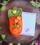Felt Carrot Pocket Hug and card,pocket buddy,comfort pocket pal. - Image 1