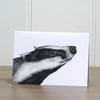 Greetings card - Badger - 4 x 5.75 inches (10.5 x 14.8cm)