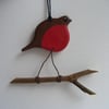 Robin on a twig hanger