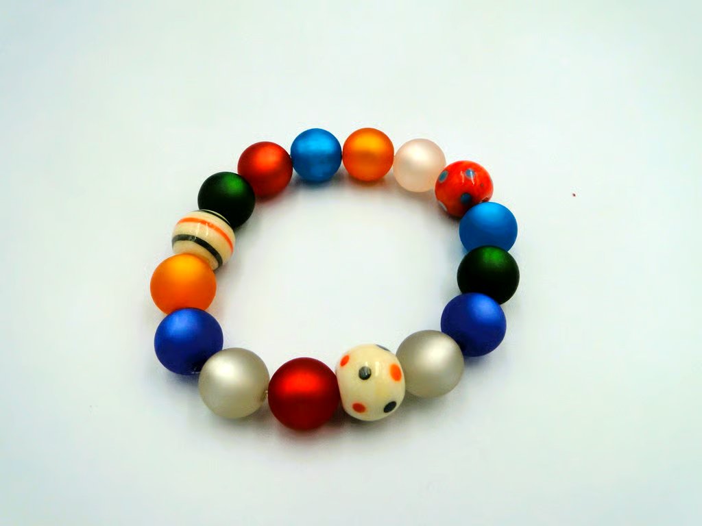 Summer Seconds - Spots and stripes stretch bracelet   