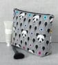 Large zipped pouch, project bag, cosmetic bag, pandas - Image 9