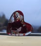 Fused Glass Pocket Heart - Deep red - Image 2