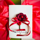 Red rose bouquet wife wedding anniversary keepsake card from husband