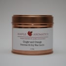 Maple Aromatics Ginger and Orange Soy Wax Rose Gold 150g Candle Tin