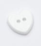 10 white heart buttons 13mm