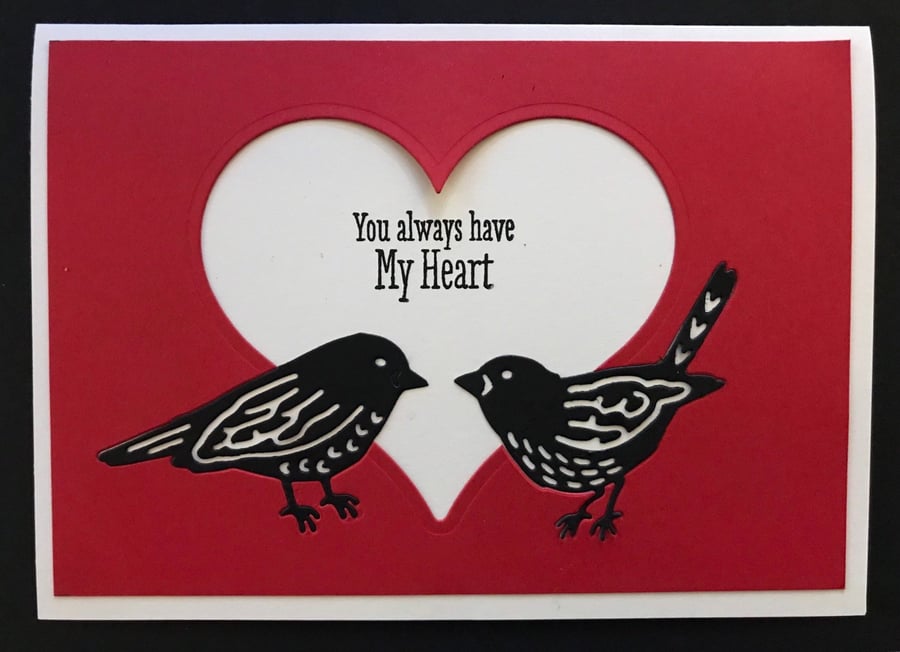 Valentine "Silhouette DieCut Birds" Folksy