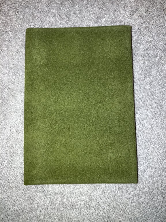 A6: Softcover - Olive Green Suede Leather bound Notebook - FREE SHIPPING