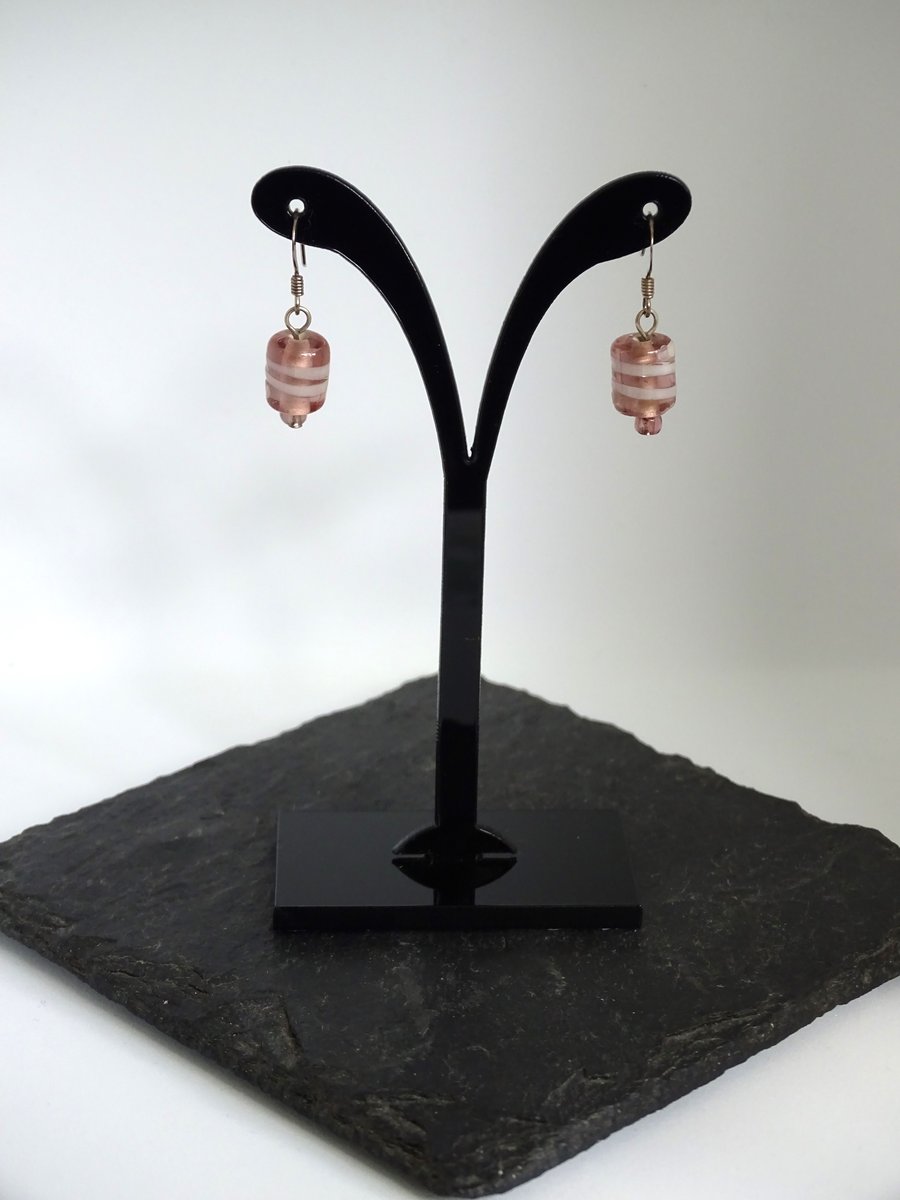 Striped Glass Bead Earrings