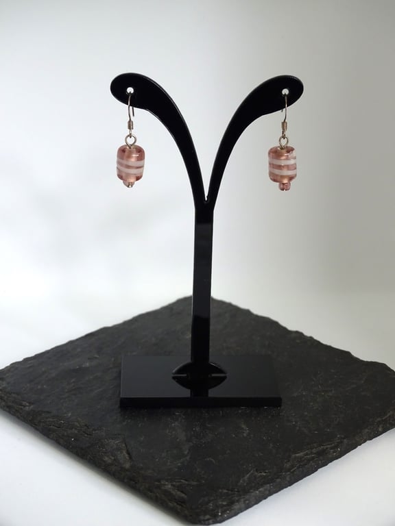 Striped Glass Bead Earrings