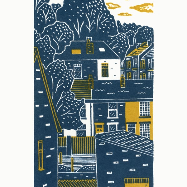 Terraces No.2 2-colour linocut print