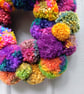 Wool Pompom Wreath, Mixed Colours, Eclectic Bohemian Interiors, Maximalism. - Image 4