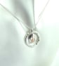 Silver Circle Necklace with Cream Pearl - Image 6