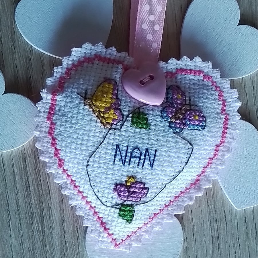 Nan Heart, Heart Decoration, Gift For Nan, Hanging Heart, Pocket Hug