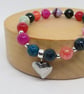 Multi-coloured Agate stretch bracelet - Image 1