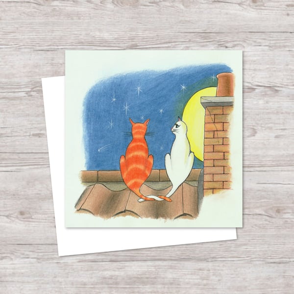 Romantic Cats Greeting Card: Birthday, Anniversary or Valentines Card