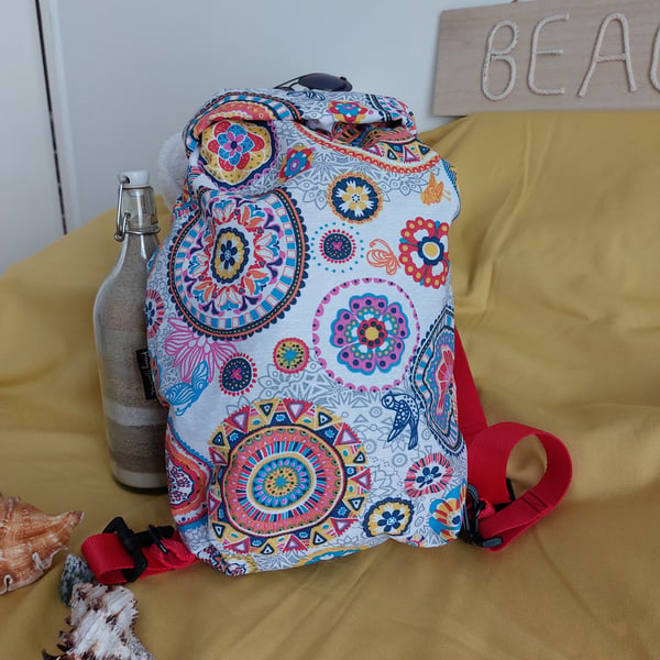 XL mandala print drybag rucksack