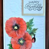 hand crafted Poppy Birthday card ( ref F 380)