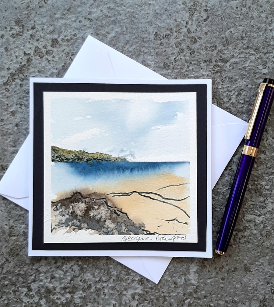 Handpainted Blank Card. Handmade. Letterbox Gift. Keepsake