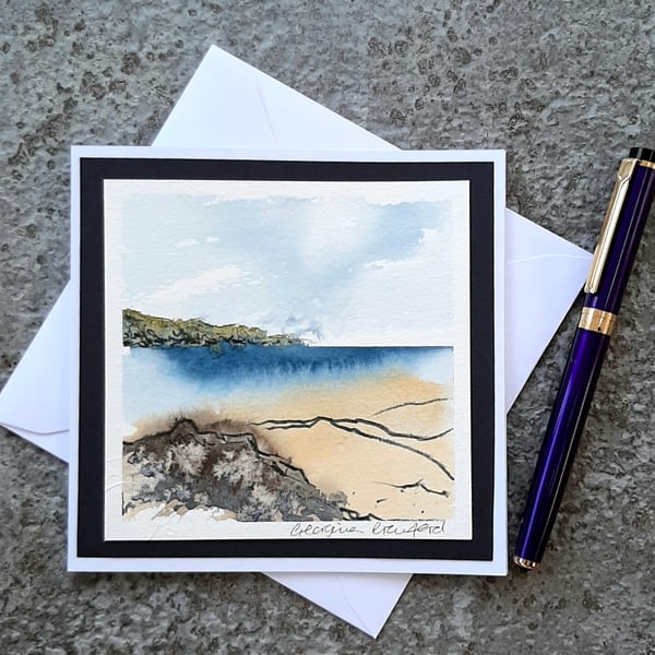 Handpainted Blank Card. Handmade. Letterbox Gift. Keepsake