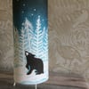 'Stargazey Bear' Lino Print Design Drum Table Lamp