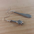Upcycled Silver Plated Whole Tong Earrings (SPE062514)