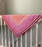 Crocheted Hearts Squared Baby Blanket - Lap Blanket - Image 3