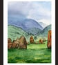 Cumbria Castlerigg Standing Stones Circle Original Watercolour - Image 1