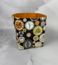 Clocks fabric basket, Steampunk storage bin, 2 options, Handmade - Image 2