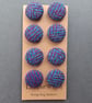 Set of eight scrap bag buttons - blue and purple Harris Tweed - Image 3