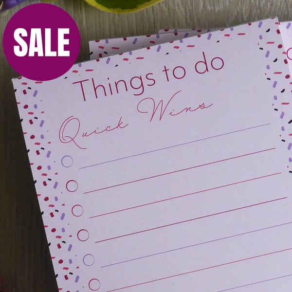 Pink To Do List Notepad – Things To Do Pad with Tear-Off Pages