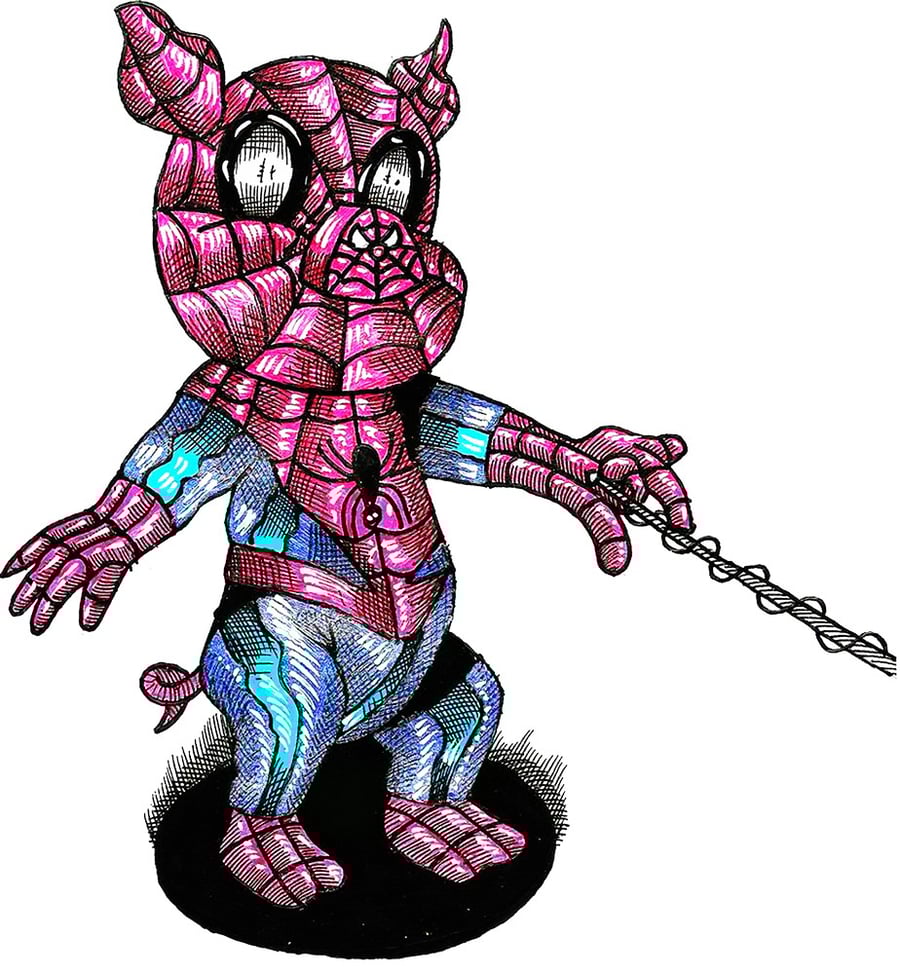 SPIDER HAM SQUARE PRINT